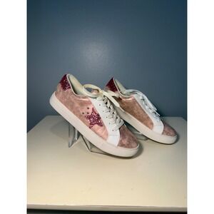 Hey Girl by Corkys Supernova Rose Gold Metallic Glitter Star Sneakers Womens 8